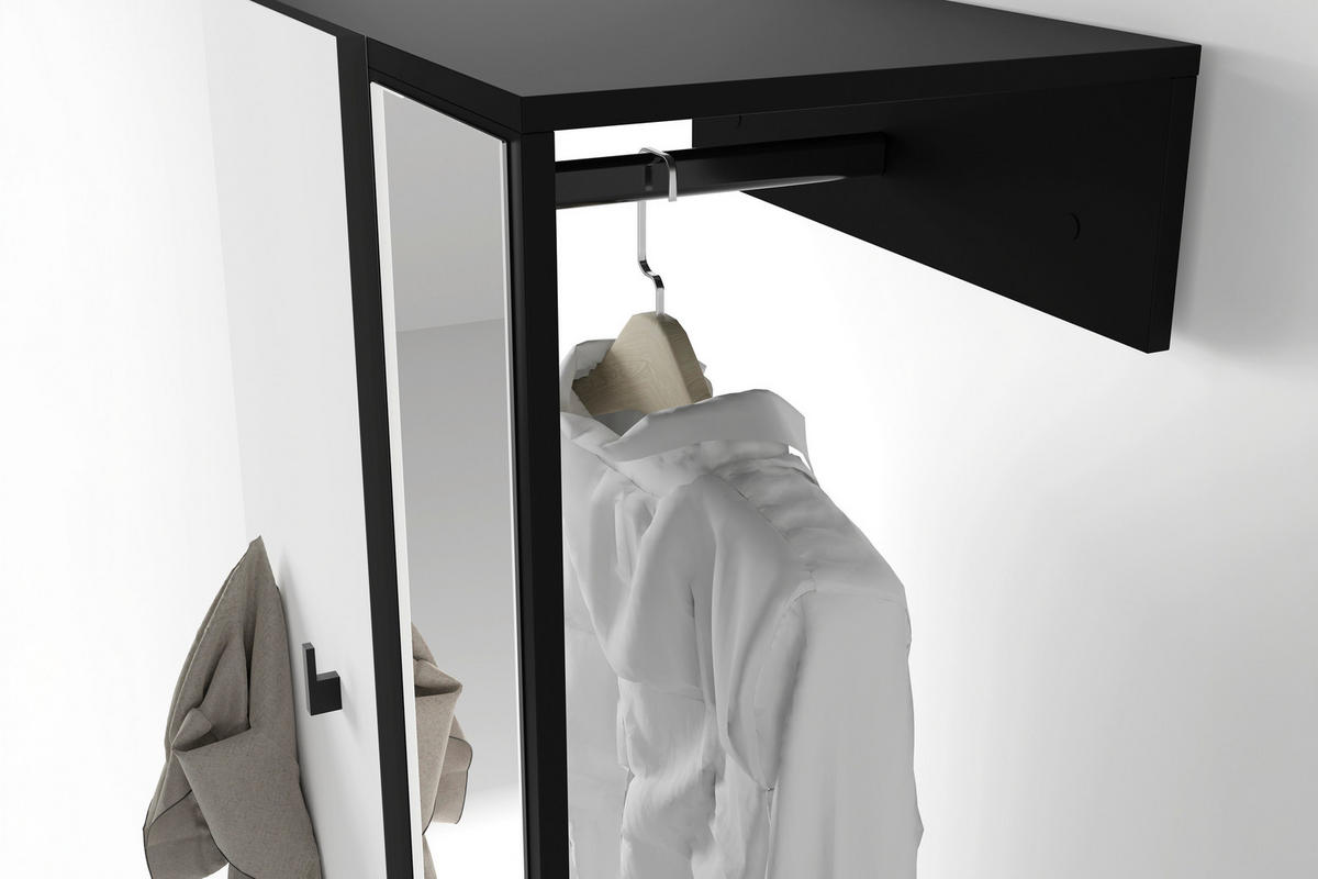 GARDEROBE  in 55/187,5/40,5 cm  - Schwarz/Weiß, Design, Holzwerkstoff (55/187,5/40,5cm) - MID.YOU