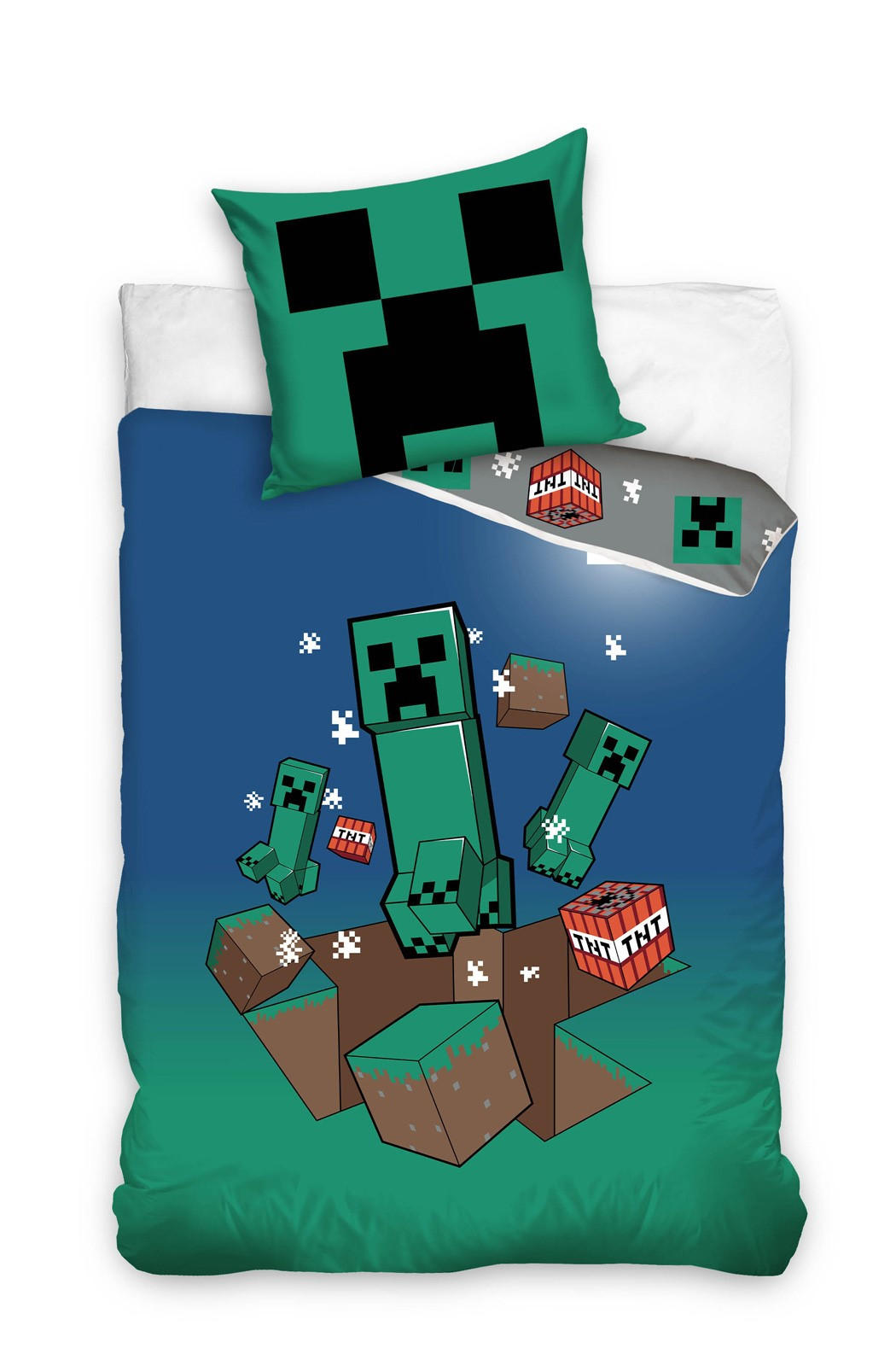 OTROŠKA POSTELJNINA 140/200 cm tkanina večbarvno  - večbarvno, tekstil (140/200cm) - Minecraft