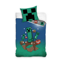 OTROŠKA POSTELJNINA 140/200 cm tkanina večbarvno  - večbarvno, tekstil (140/200cm) - Minecraft