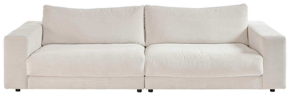 MEGASOFA Feincord Weiß  - Schwarz/Weiß, Design, Kunststoff/Textil (290/86/127cm) - Pure Home Lifestyle