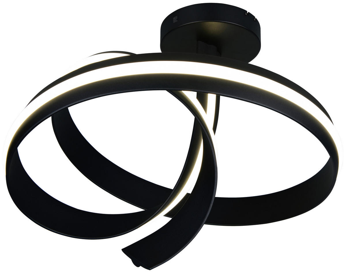 LED-DECKENLEUCHTE Cisenna 70/55 cm   - Schwarz, Design, Metall (70/55cm) - Cinque