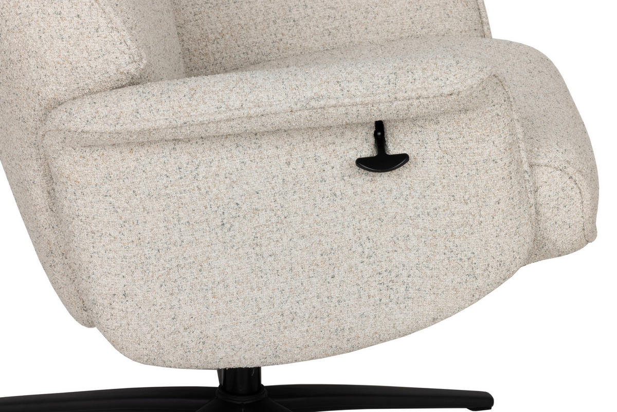 RELAXSESSELSET Bouclé    - Creme/Schwarz, Design, Holz/Textil (77/108/81cm) - Livetastic