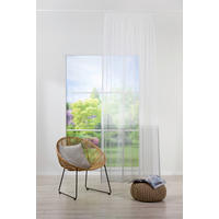PERDEA CONFECțIONATĂ transparent  - albastru/alb, Basics, textil (24/31/2cm)
