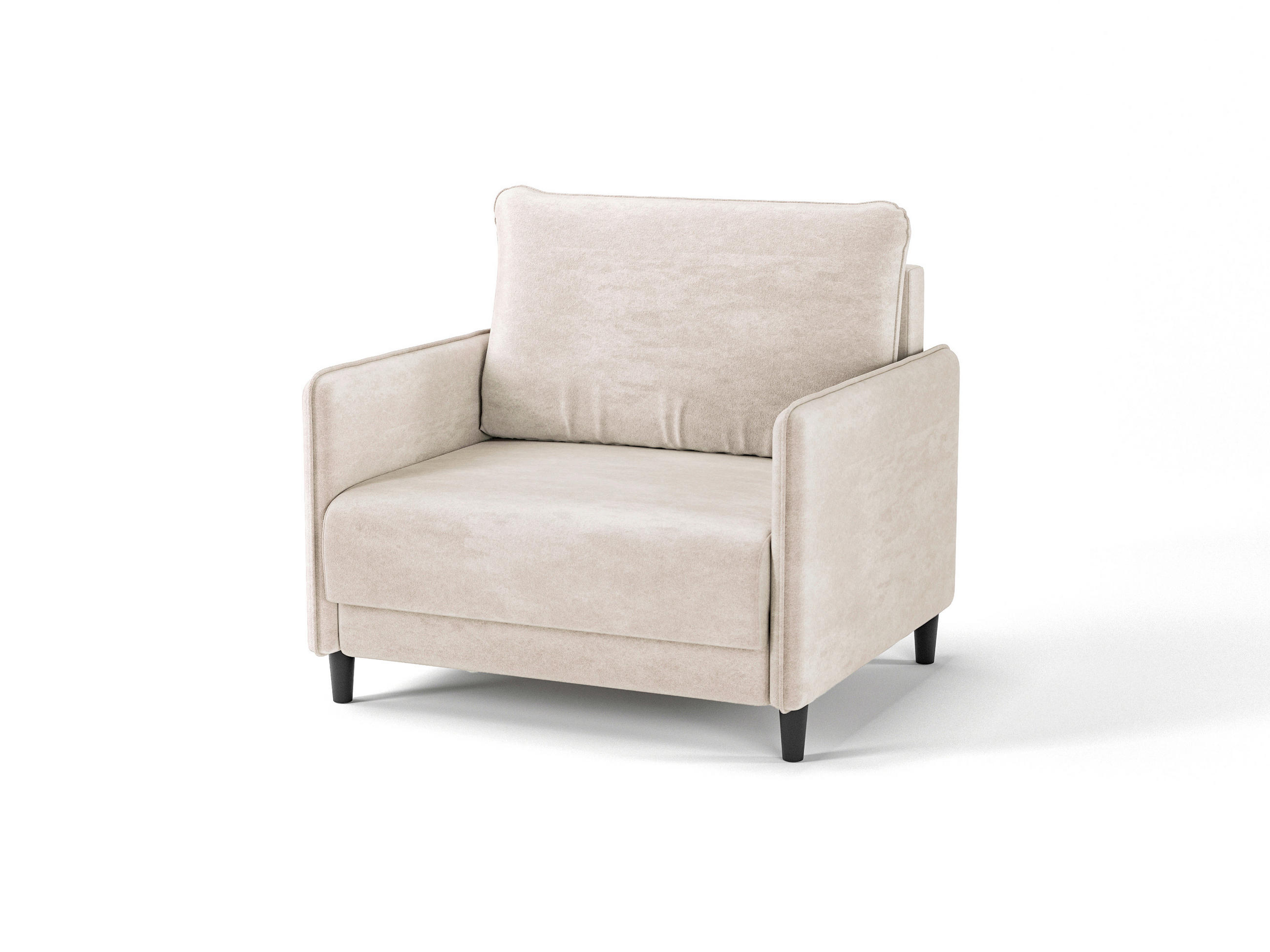 SCHLAFSESSEL Velours Beige  - Beige/Schwarz, Design, Holz/Textil (90/95/95cm) - MID.YOU