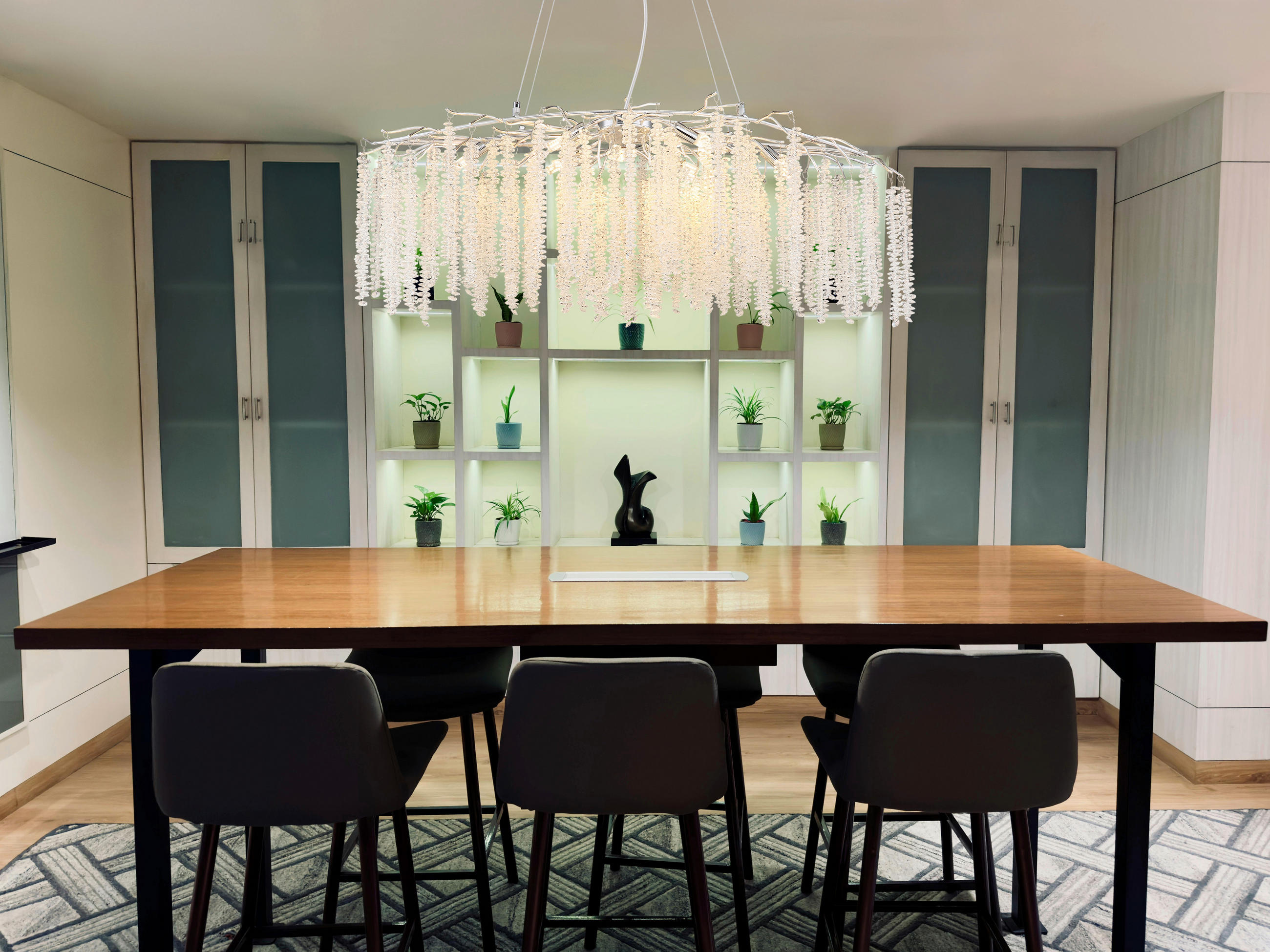 HÄNGELEUCHTE 100/40/120 cm  - Klar/Chromfarben, KONVENTIONELL, Kunststoff/Metall (100/40/120cm) - Globo