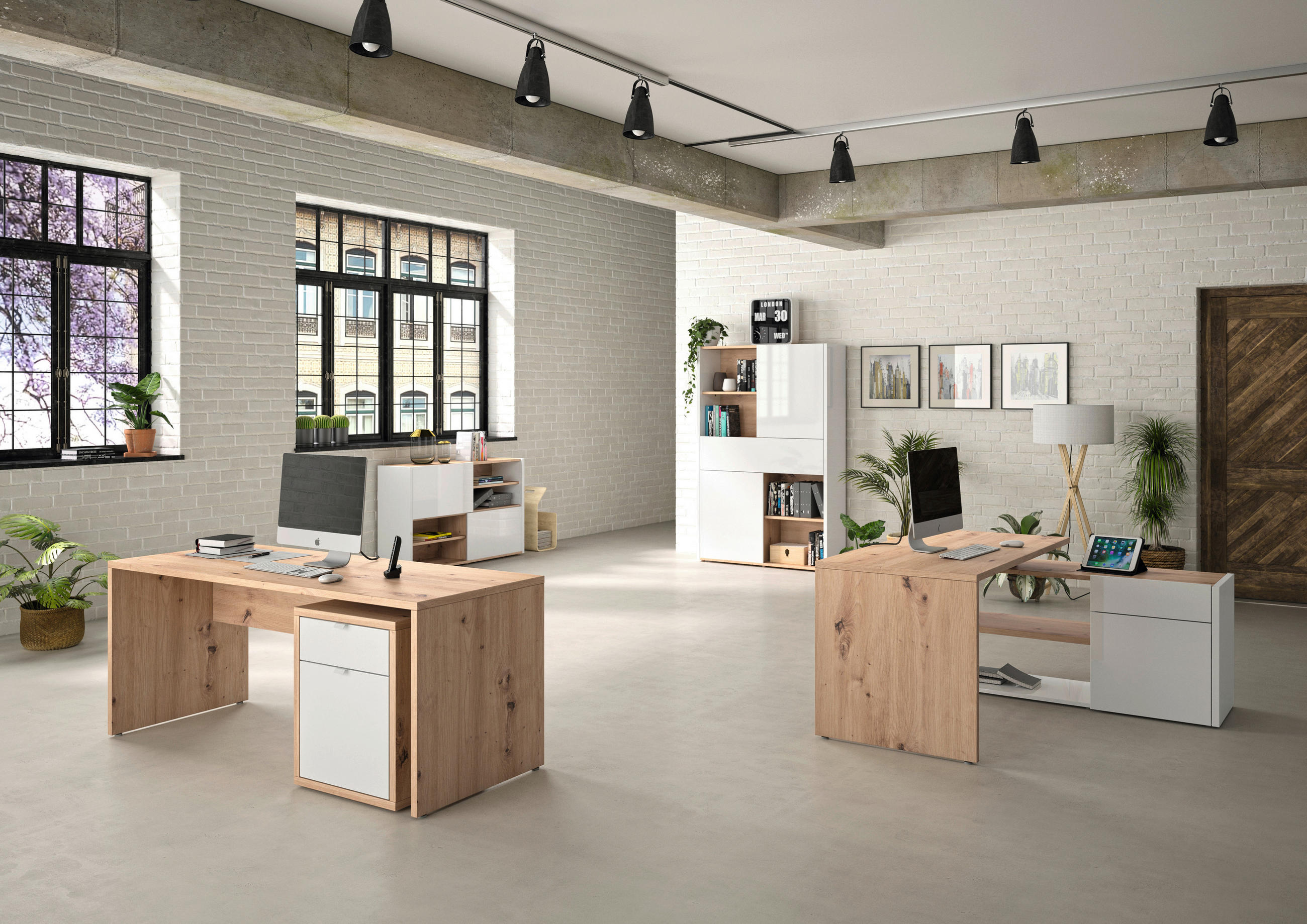 SCHREIBTISCH 180/69/74 cm  in Eiche Artisan  - Eiche Artisan, Design, Holzwerkstoff (180/69/74cm) - Carryhome