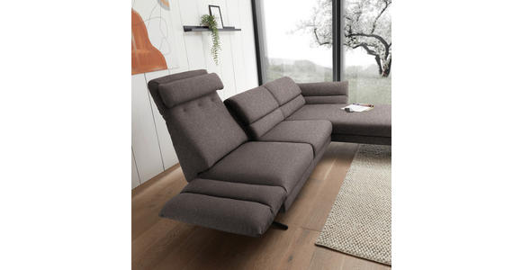ECKSOFA  in Flachgewebe Greige  279-327/176-217 cm  - Greige/Schwarz, Design, Textil/Metall (279-327/176-217cm) - Dieter Knoll