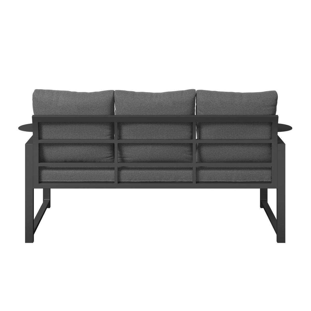 LOUNGEGARNITUR 2-teilig   191,5/81/67 cm Stahl  - Dunkelgrau, MODERN, Textil/Metall (191,5/81/67cm) - Ambia Garden