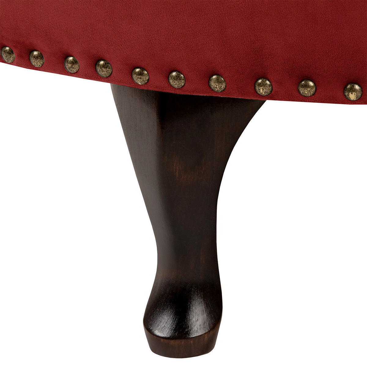 HOCKER Textil Bordeaux  - Bordeaux/Braun, Design, Holz/Textil (80/45/80cm) - Livetastic