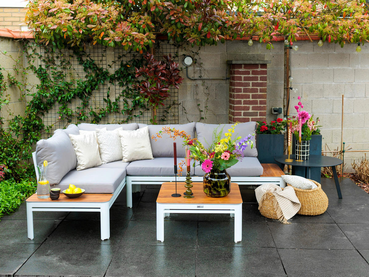 JEDÁLENSKÁ TERASOVÁ SÚPRAVA 3-dielne, kov - hnedá/biela, Basics, kov (226/157/65cm) - Ambia Garden