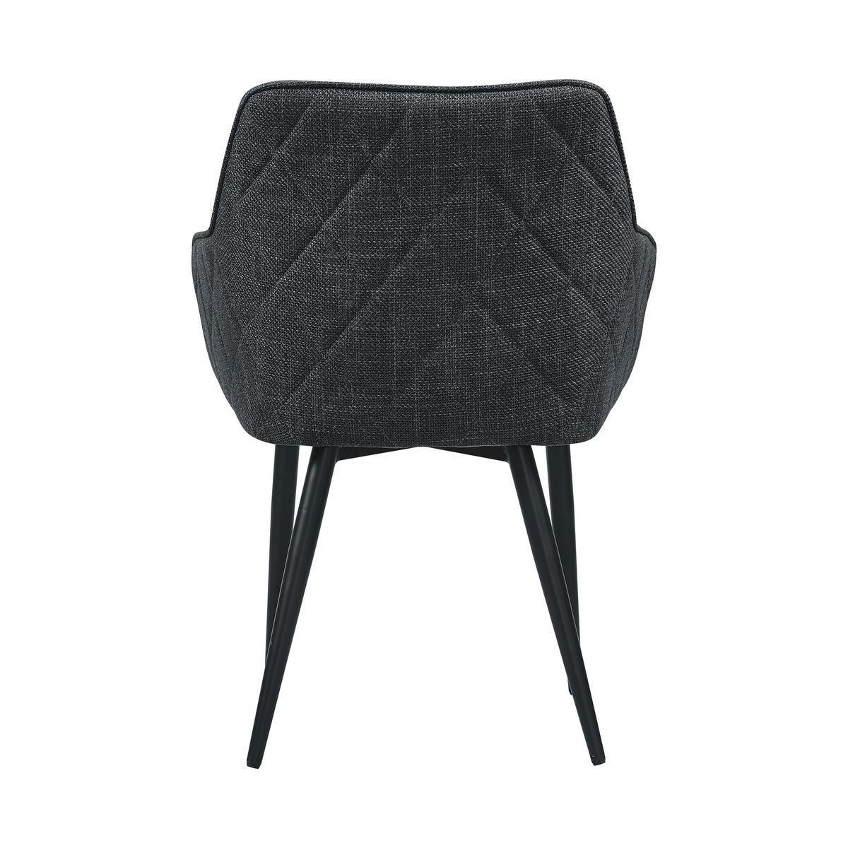 ARMLEHNSTUHL  in Struktur  - Anthrazit/Schwarz, MODERN, Textil/Metall (61/85/60cm) - Livetastic