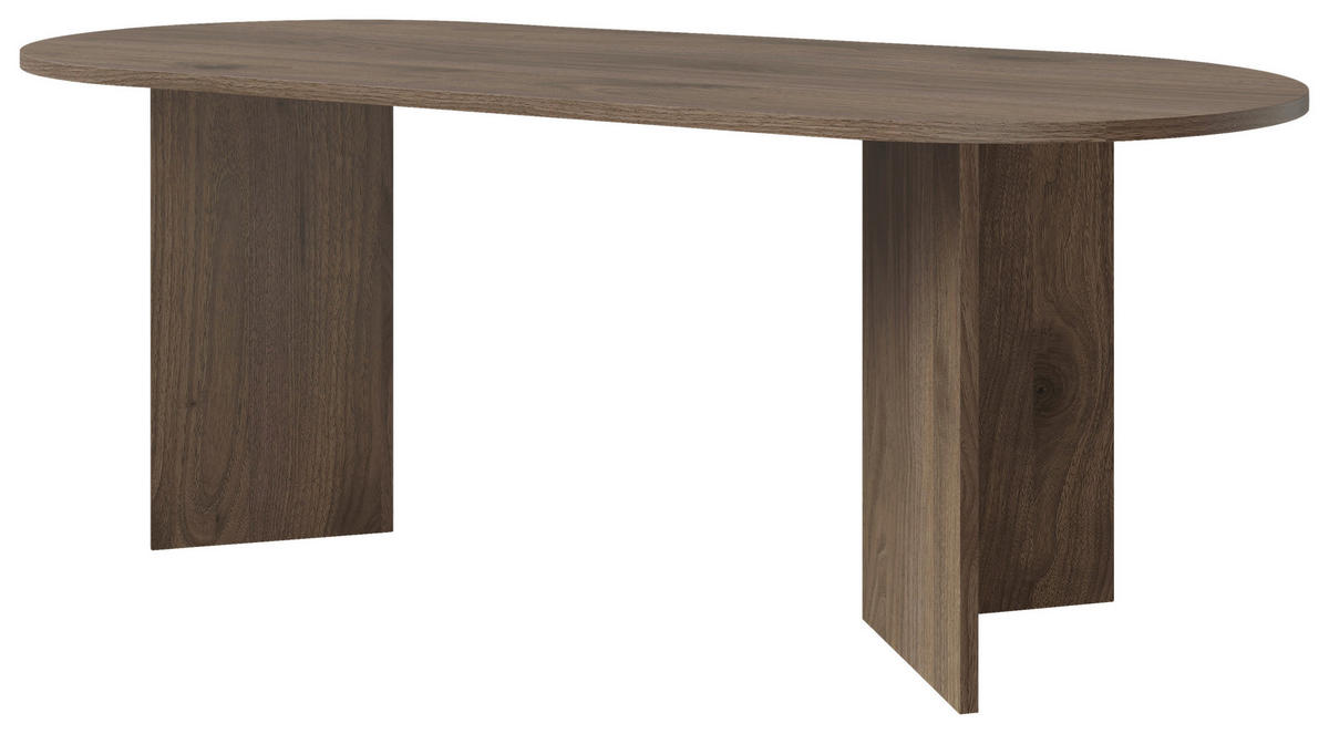 ESSTISCH Nussbaumfarben oval   - Nussbaumfarben, Design, Holzwerkstoff (203,6/90/76cm) - Lomoco