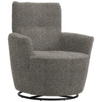 SESSEL in Chenille, Flachgewebe Graubraun  - Graubraun/Schwarz, Design, Textil/Metall (81/92/84cm) - Xora