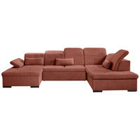 WOHNLANDSCHAFT Rostfarben Chenille  - Rostfarben/Grau, KONVENTIONELL, Kunststoff/Textil (240/340/188cm) - Carryhome