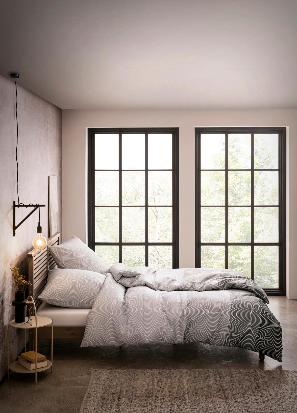 POSTEĽNÁ BIELIZEŇ, satén, antracitová, sivá, strieborná, 140/200 cm - sivá/antracitová, Konventionell, textil (140/200cm) - Bugatti
