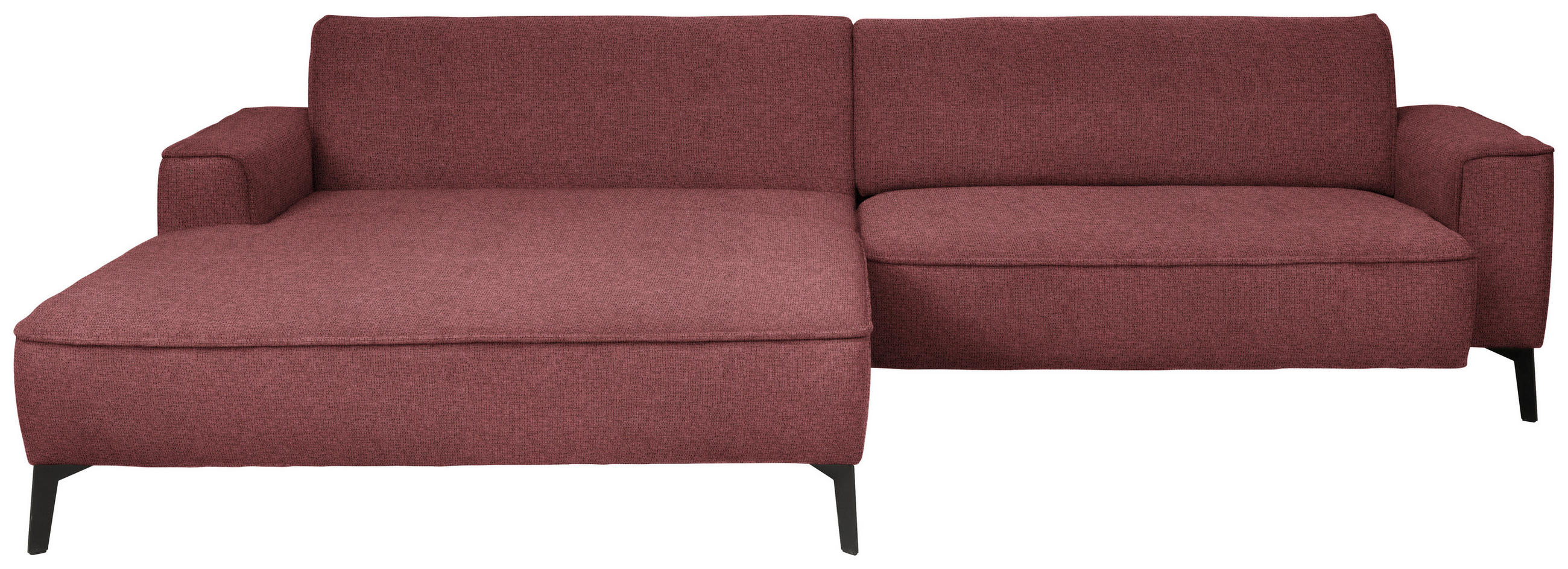 ECKSOFA in Flachgewebe Rot  - Rot/Schwarz, Design, Textil/Metall (190/285cm) - Johann Jakob