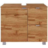 WASCHBECKENUNTERSCHRANK 70/53/35 cm  - Eiche Wotan/Silberfarben, MODERN, Holzwerkstoff (70/53/35cm) - Held