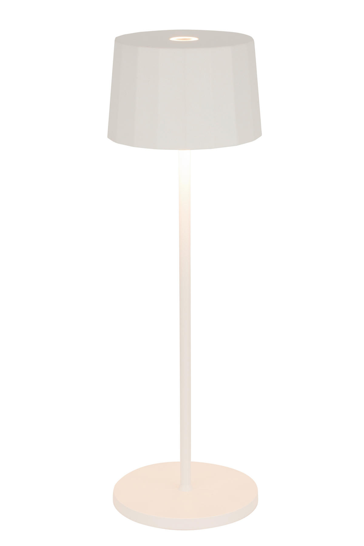 AKKU-TISCHLEUCHTE Pleat 11/35 cm  - Weiß, Design, Kunststoff/Metall (11/35cm) - Dieter Knoll