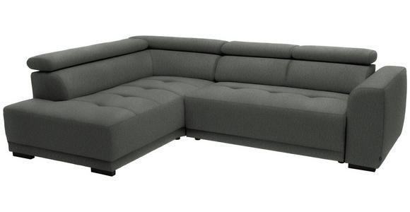 ECKSOFA in Struktur Grau 205/284 cm - Schwarz/Grau, Design, Kunststoff/Textil (205/284cm) - Xora