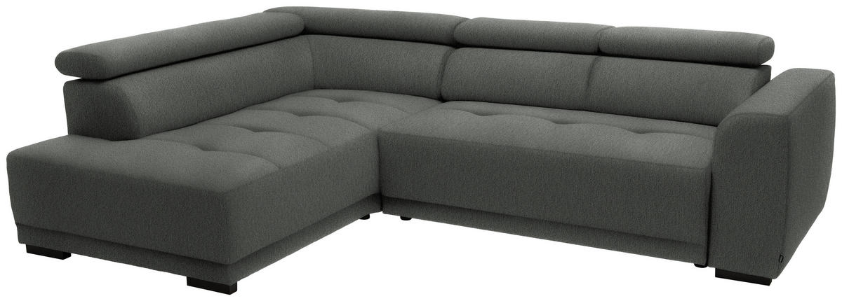 ECKSOFA in Struktur Grau  - Schwarz/Grau, Design, Kunststoff/Textil (205/284cm) - MID.YOU