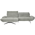 ECKSOFA  in Chenille Hellgrau  170-195/280 cm  - Hellgrau/Schwarz, Design, Textil/Metall (170-195/280cm) - Dieter Knoll