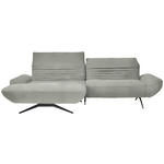 ECKSOFA  in Chenille Hellgrau  170-195/280 cm  - Hellgrau/Schwarz, Design, Textil/Metall (170-195/280cm) - Dieter Knoll
