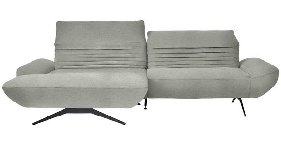 ECKSOFA  in Chenille Hellgrau  170-195/280 cm  - Hellgrau/Schwarz, Design, Textil/Metall (170-195/280cm) - Dieter Knoll