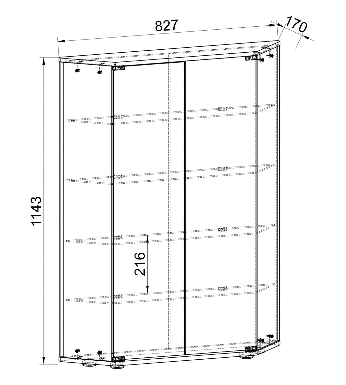 VITRINE in Silberfarben  - Transparent/Silberfarben, Design, Glas/Holzwerkstoff (83/114/17cm) - MID.YOU