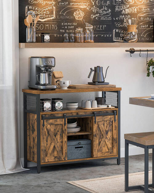 KOMMODE  in 100/80/33 cm  - Schwarz/Braun, Trend, Holzwerkstoff/Metall (100/80/33cm) - Boxxx