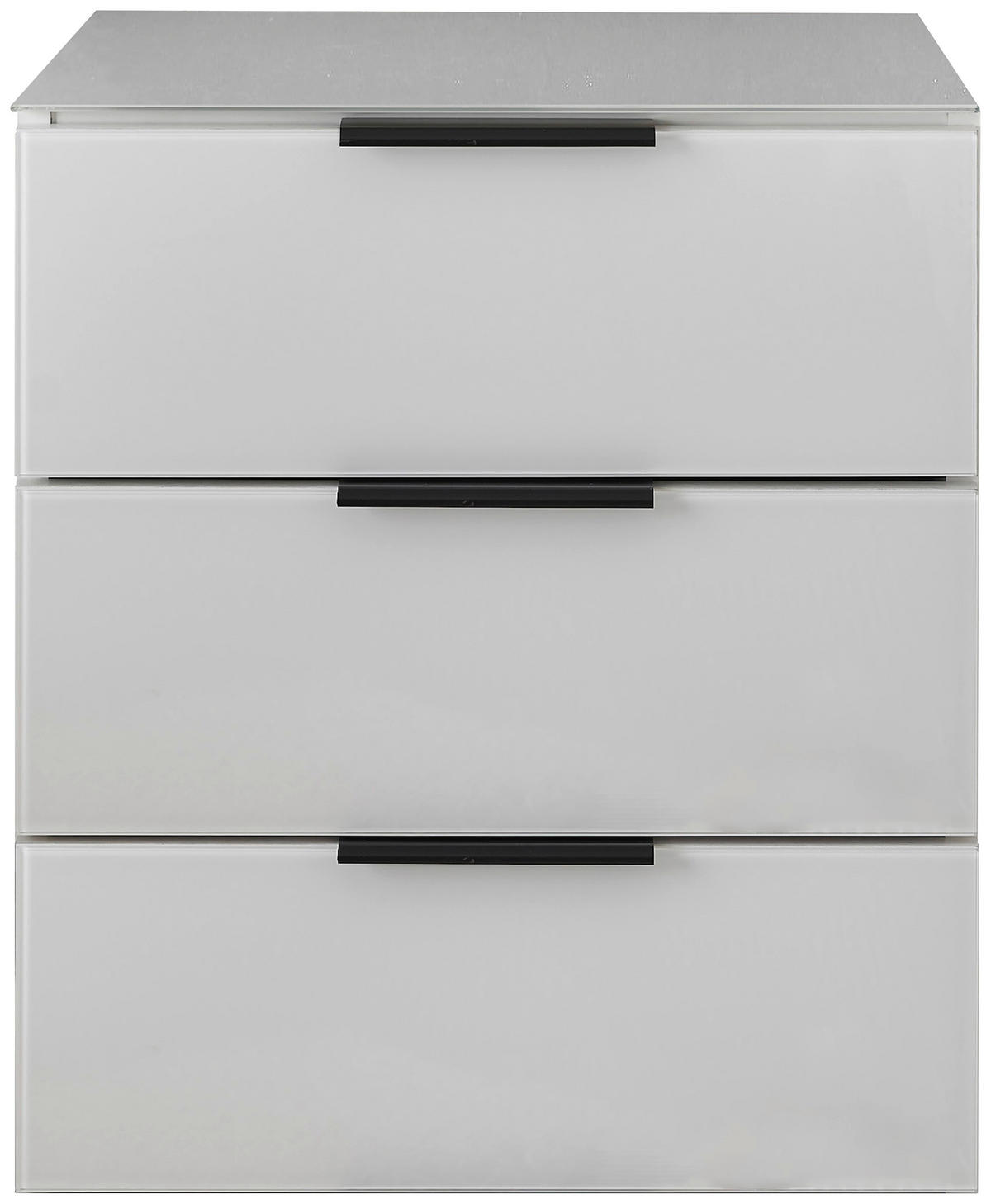 NACHTTISCH 45,8/52,9/40 cm  in Weiss  - Weiss/Schwarz, Modern, Glas/Holzwerkstoff (45,8/52,9/40cm) - Livetastic