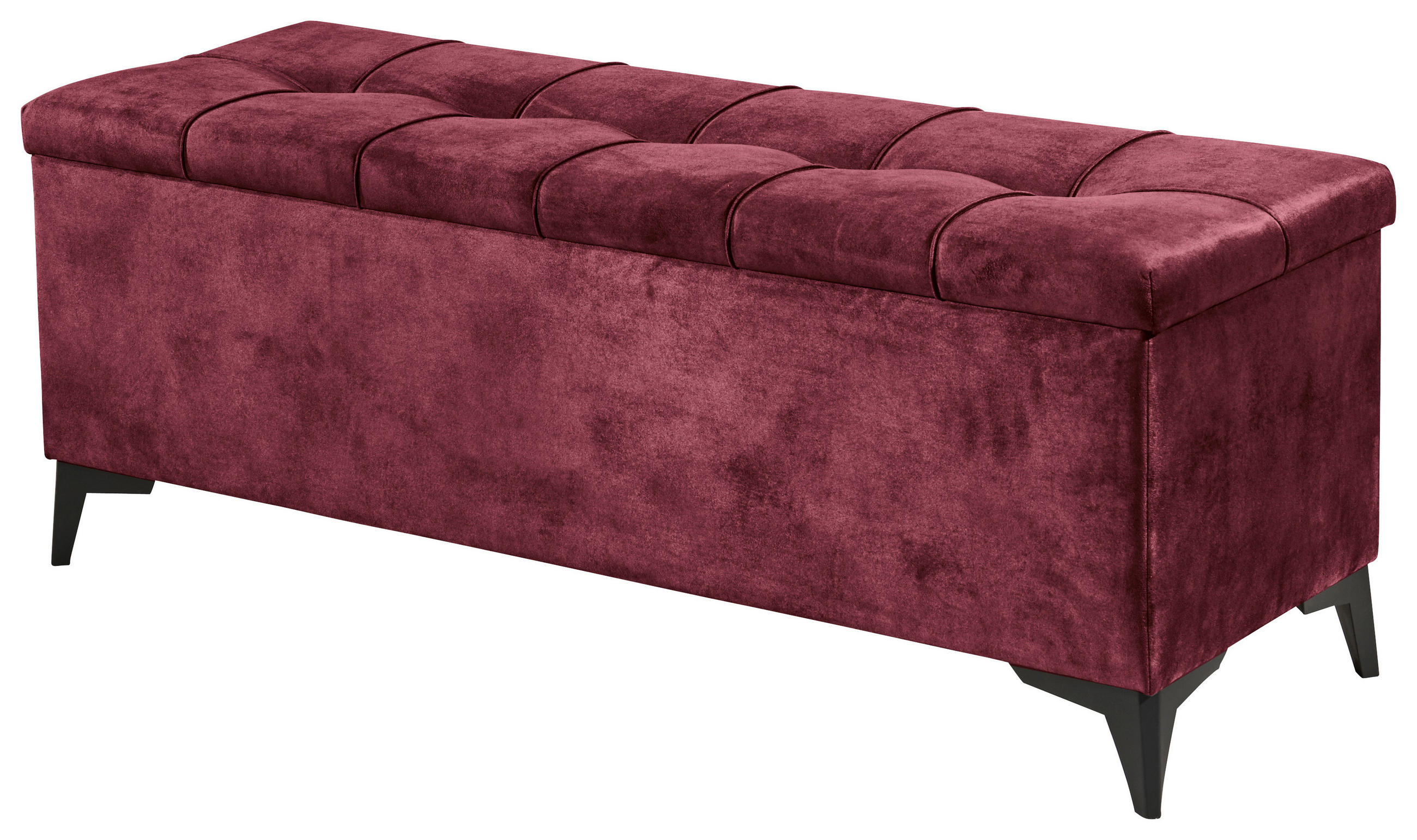 BETTBANK 139/58/50 cm   - Bordeaux/Schwarz, Konventionell, Kunststoff/Textil (139/58/50cm) - Modante