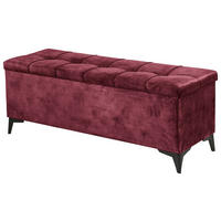 BETTBANK 139/58/50 cm   - Bordeaux/Schwarz, Konventionell, Kunststoff/Textil (139/58/50cm) - Modante