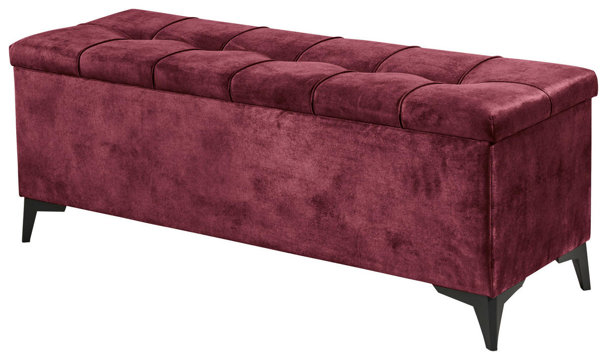 BETTBANK 139/58/50 cm   - Bordeaux/Schwarz, Konventionell, Kunststoff/Textil (139/58/50cm) - Modante