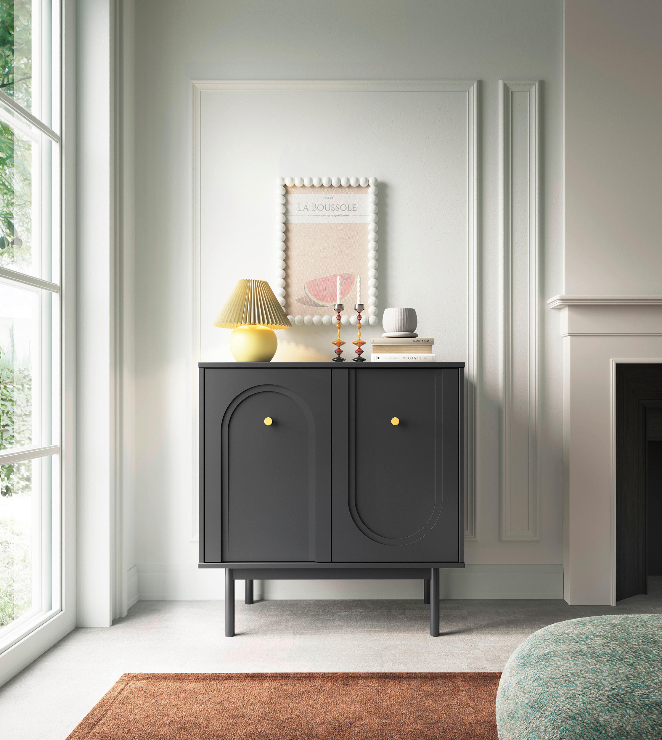 SIDEBOARD Majuro  in 79/82/39 cm  - Kaschmir/Goldfarben, LIFESTYLE, Holzwerkstoff/Metall (79/82/39cm) - MID.YOU