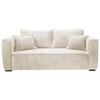 SOFA in Cord Creme  - Creme/Schwarz, Design, Holz/Textil (223/95/121cm) - MID.YOU