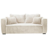 SOFA in Cord Creme  - Creme/Schwarz, Design, Holz/Textil (223/95/121cm) - MID.YOU