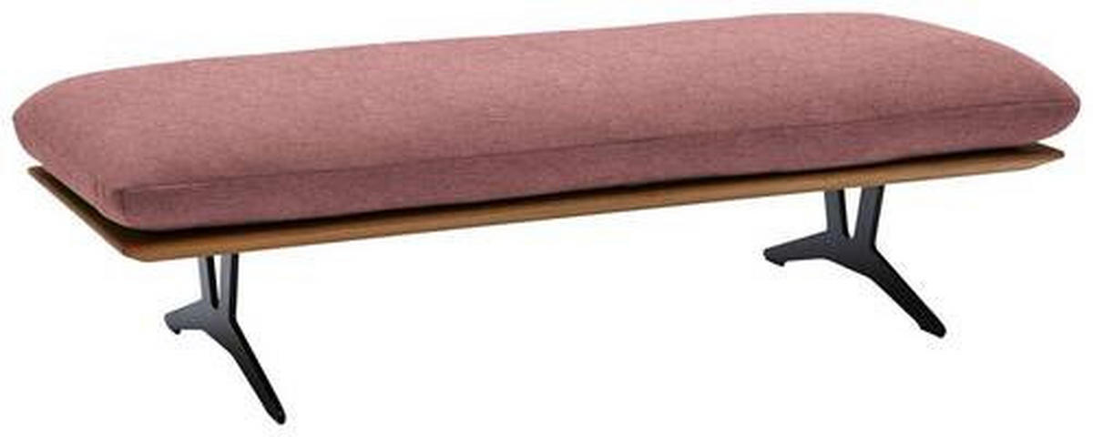 HOCKERBANK in Holz, Textil Altrosa  - Schwarz/Altrosa, Design, Holz/Textil (150/43/60cm) - Dieter Knoll