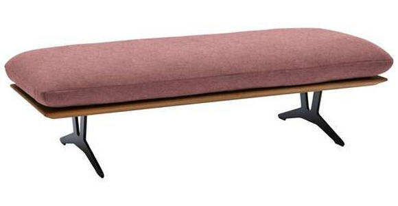 HOCKERBANK in Holz, Textil Altrosa - Schwarz/Altrosa, Design, Holz/Textil (150/43/60cm) - Dieter Knoll