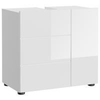 SKRINKA POD UMÝVADLO, biela s vysokým leskom, biela, 60/56/34 cm - čierna/biela, Modern, kompozitné drevo (60/56/34cm) - MID.YOU