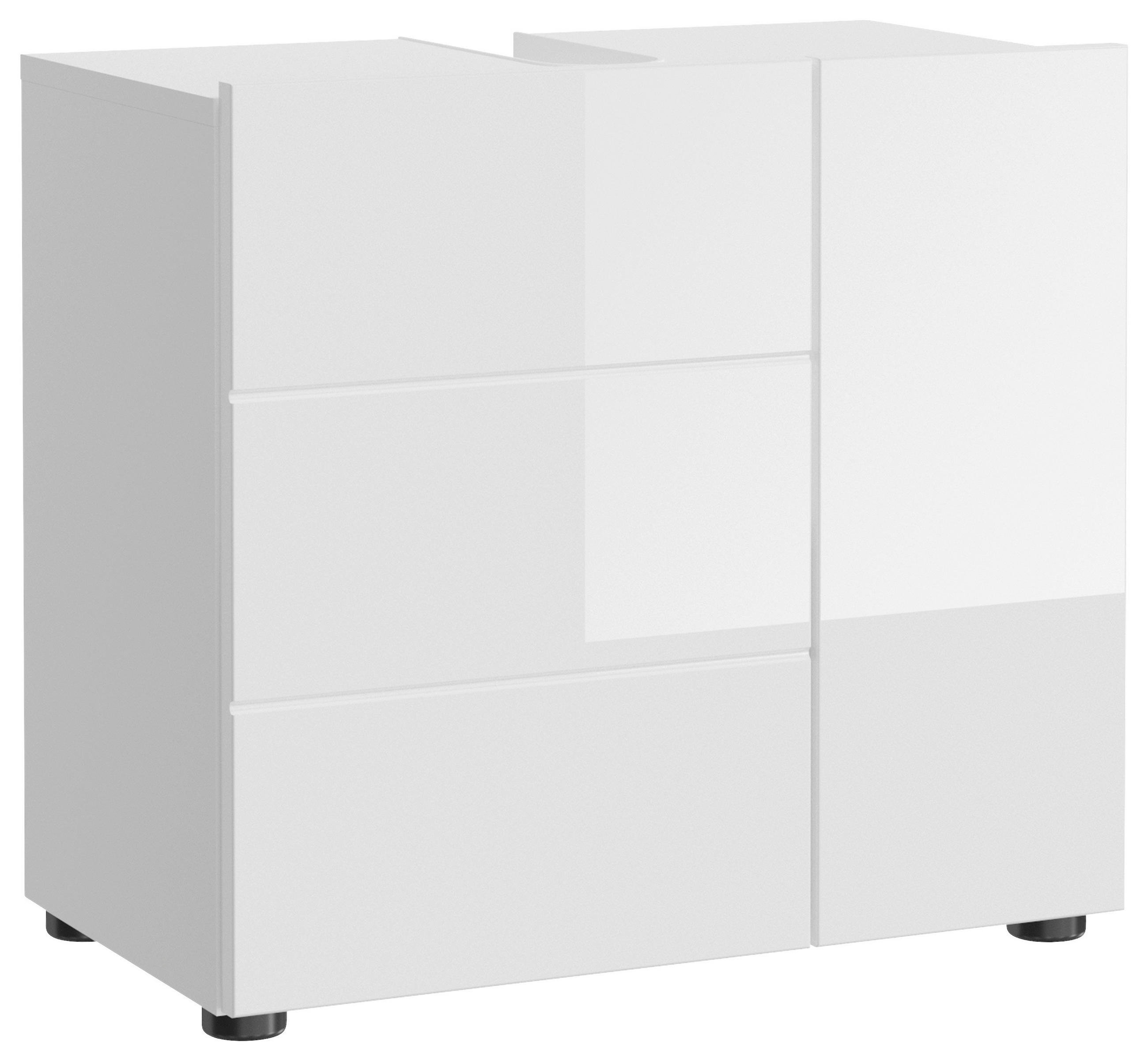 Waschbeckenunterschrank Vira B: 60 cm, Korpus: Weiß