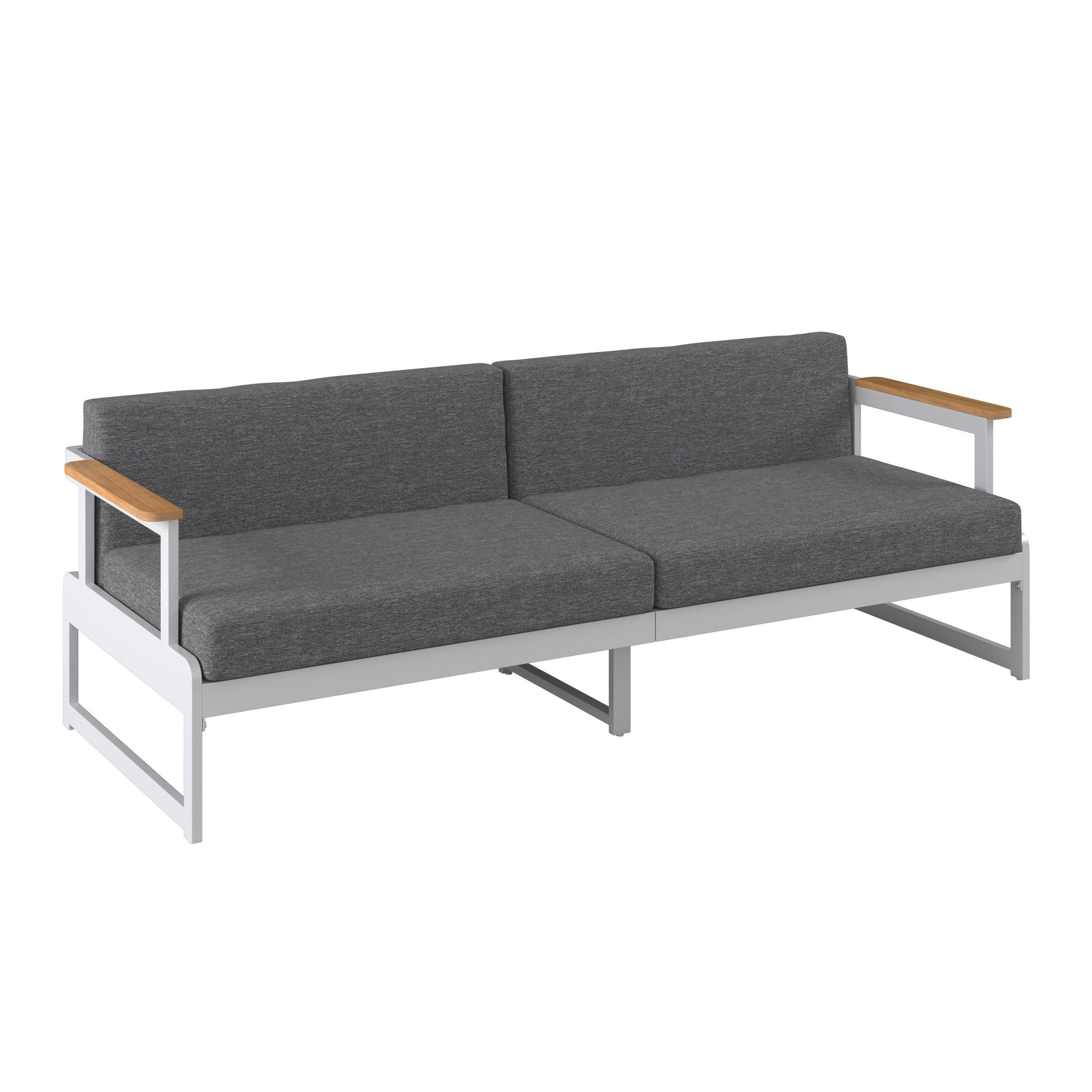 LOUNGESOFA  - Weiss/Grau, Modern, Holz/Textil (192/57/73cm) - Ambia Garden