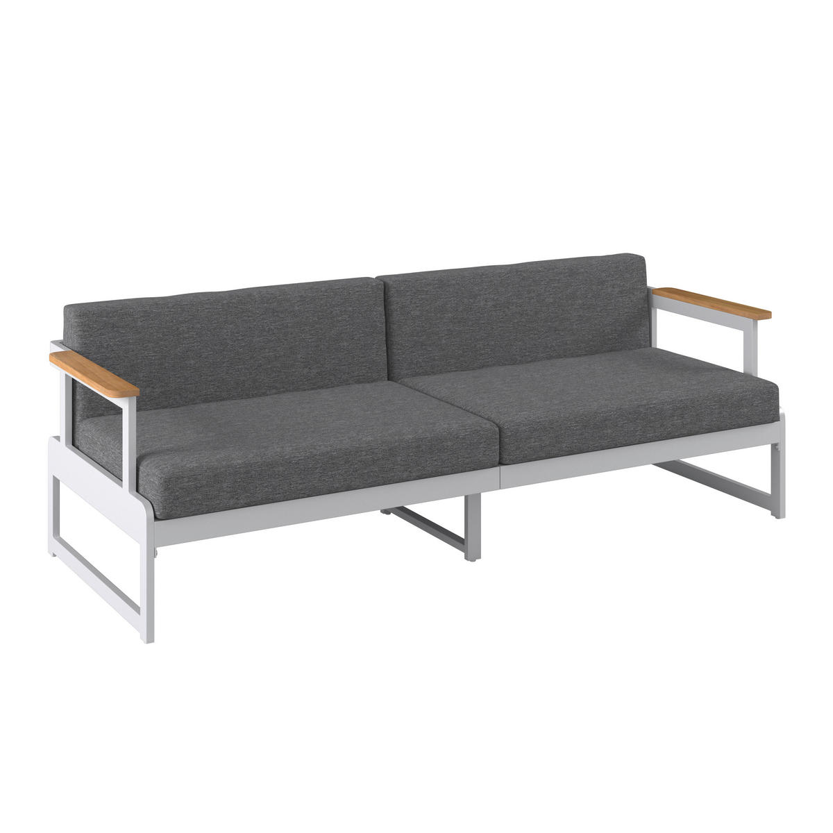 LOUNGESOFA  - Weiß/Grau, MODERN, Holz/Textil (192/57/73cm) - Ambia Garden