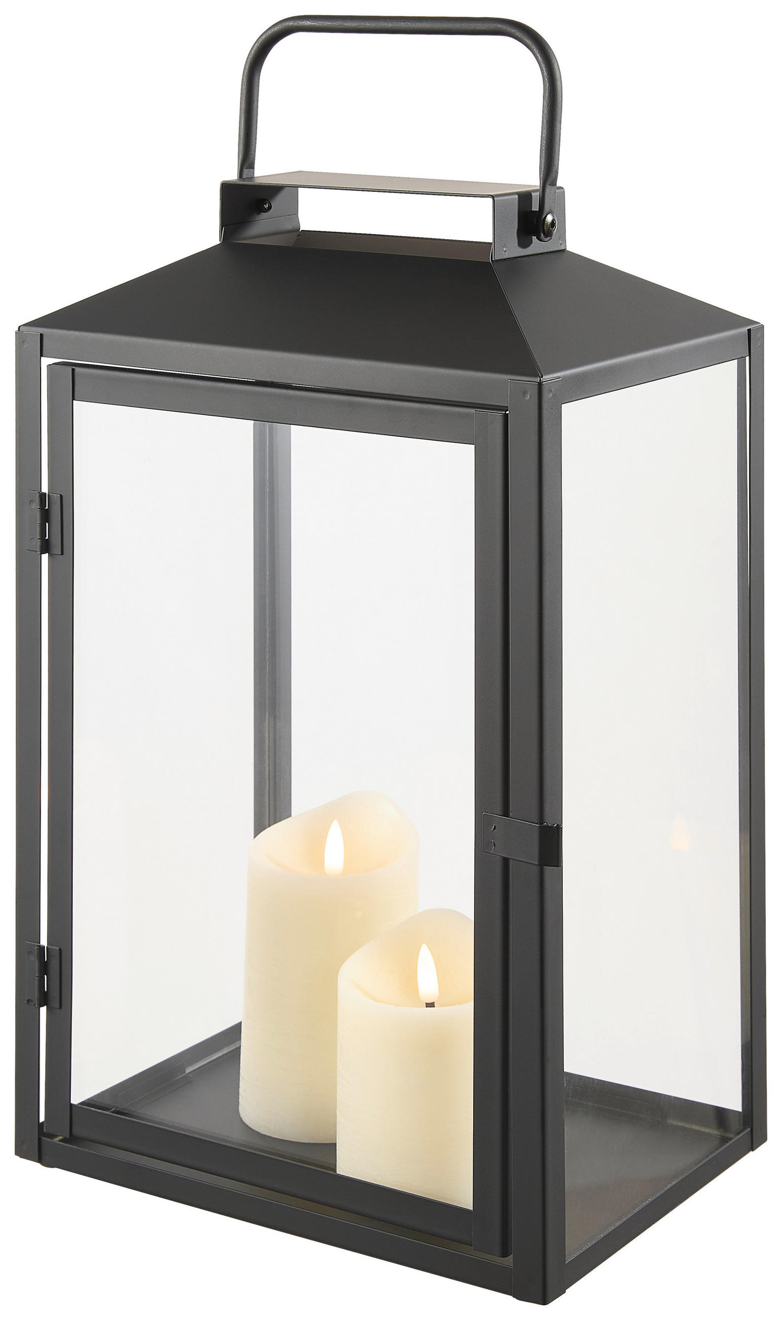 LATERNE - Schwarz, Basics, Glas/Metall (25/41,5/18cm) - Ambia Home