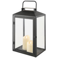 LATERNE - Schwarz, Basics, Glas/Metall (25/41,5/18cm) - Ambia Home