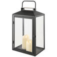 LATERNE - Schwarz, Basics, Glas/Metall (25/41,5/18cm) - Ambia Home