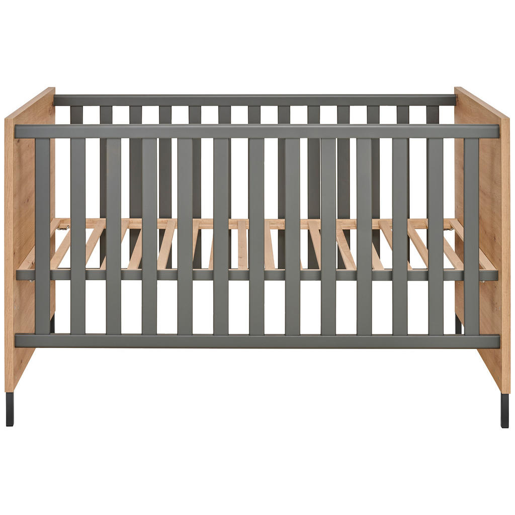 Thumbnail - Jimmylee Gitterbett Line, Eiche Artisan, Holzwerkstoff, 78x93x144 cm, DIN EN ISO 9001, zum Juniorbett umbaubar, höhenver...