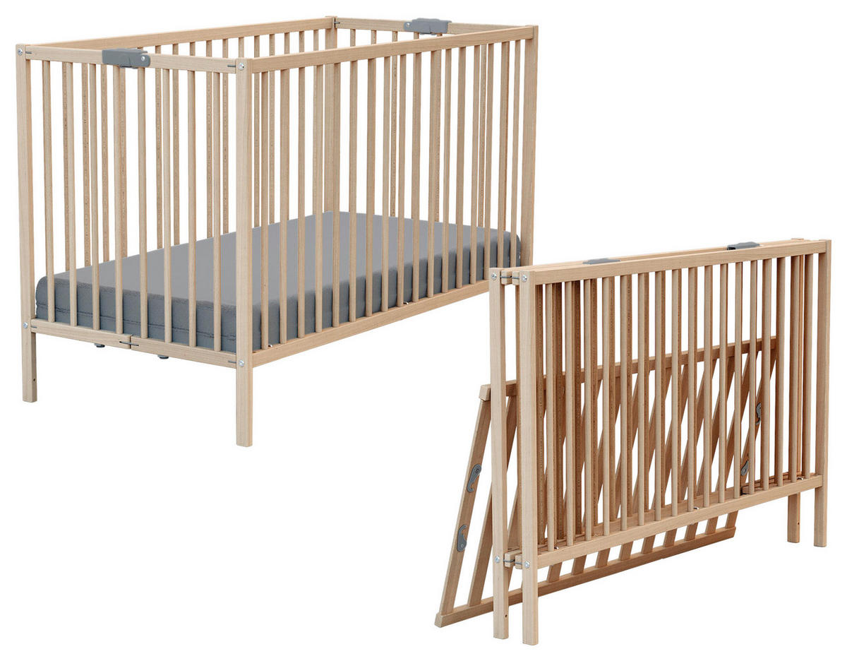 GITTERBETT Click  123,6/64,5/82 cm   - Naturfarben, Basics, Holz (123,6/64,5/82cm) - Jimmylee