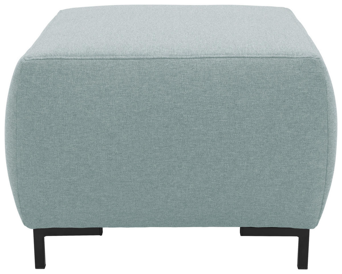 HOCKER in Textil Blau  - Blau/Schwarz, Design, Textil/Metall (88/44/68cm) - LOOKS by W.Joop