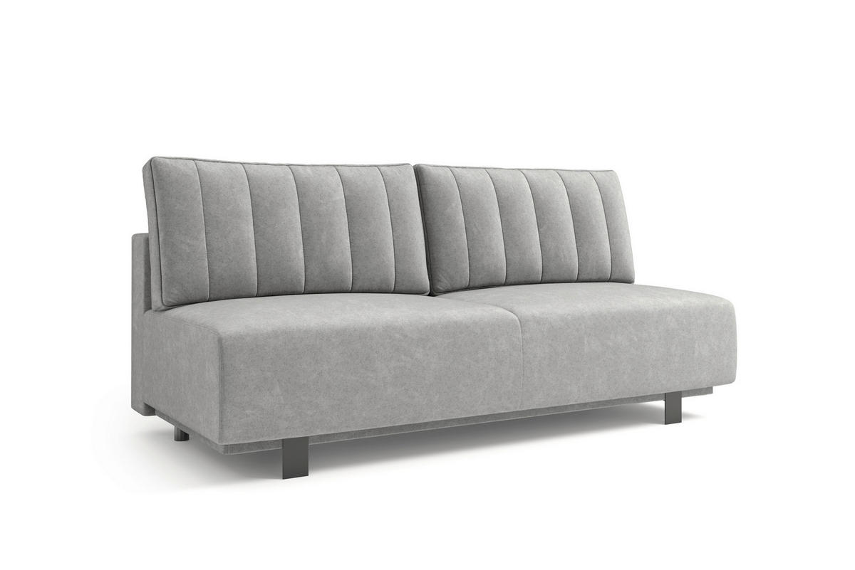 SCHLAFSOFA OLIVIO Velours Grau  inkl. Bettkasten, Schlaffunktion  - Schwarz/Grau, Basics, Holz/Textil (200/90/95cm) - Livetastic