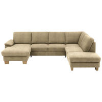 SOFFA i velour cappuccino  - cappuccino/ekfärgad, Klassisk, trä/textil (167/316/235cm) - Beldomo System